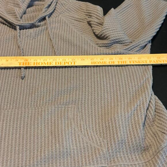 Torrid Plus 2 Gray Waffle Knit Hoodie Sweatshirt Long Sleeve Pullover Pockets - Picture 4 of 7